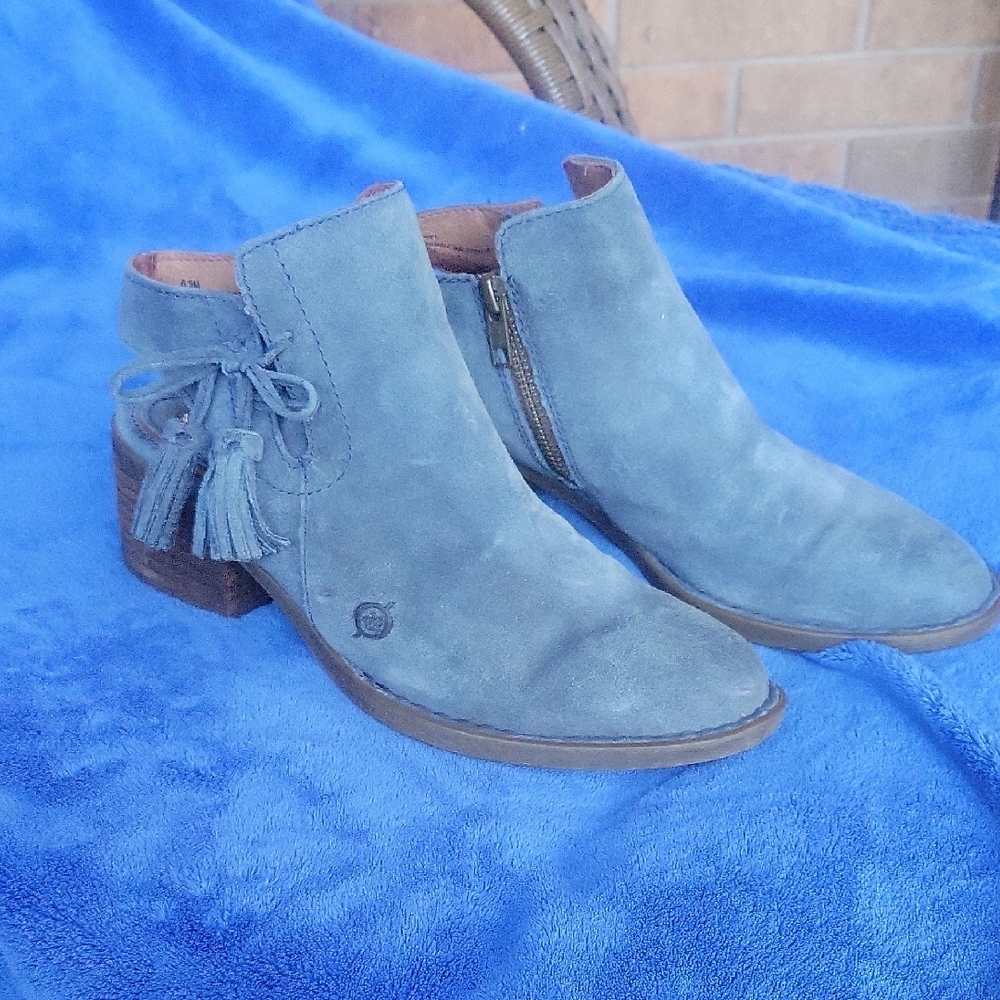 Born Blue Suede Ankle Booties - Picture 2 of 11